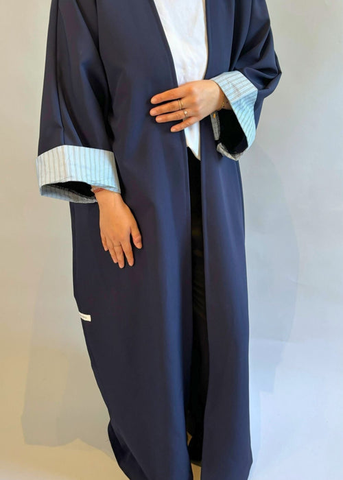 002 - KIMONO MANCHES RAYÉES NAVY