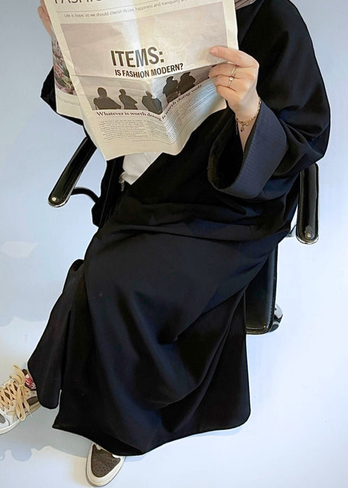 002 - KIMONO MANCHES RAYÉES BLACK