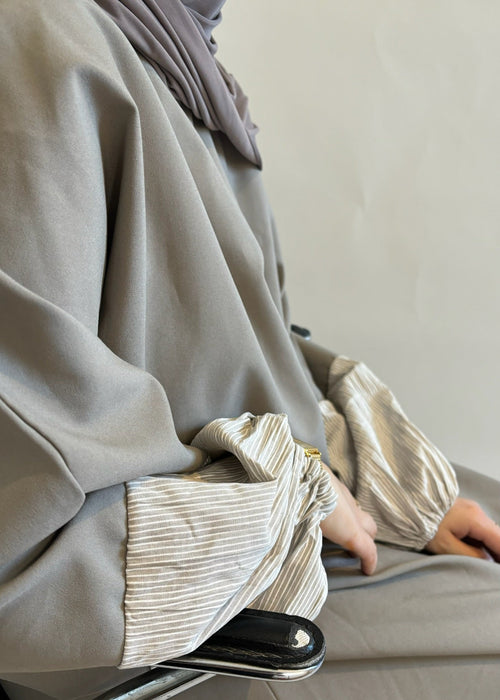 001 - ABAYA MANCHES BOUFFANTES ASH