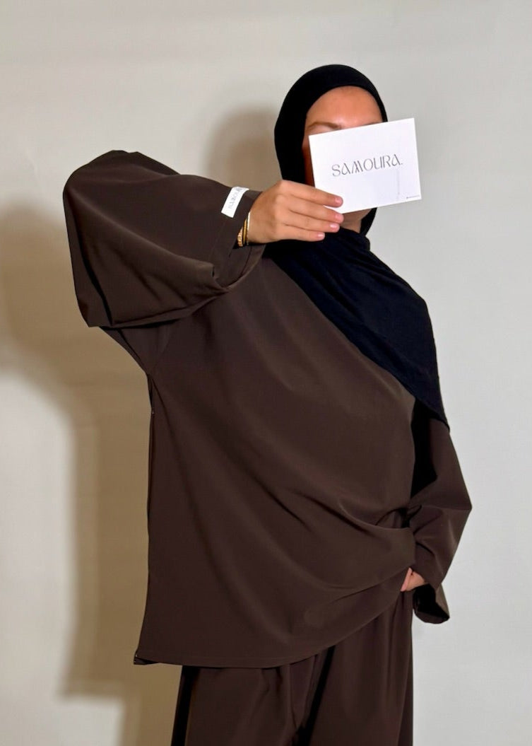 HAUT OVERSIZE MARRON
