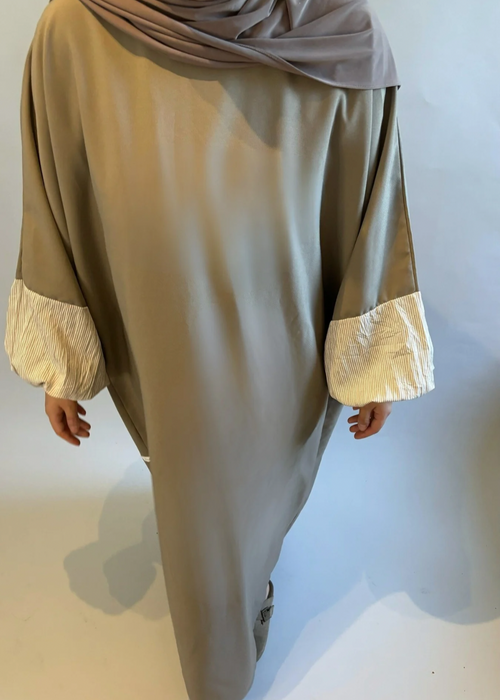 001 - ABAYA MANCHES BOUFFANTES ASH
