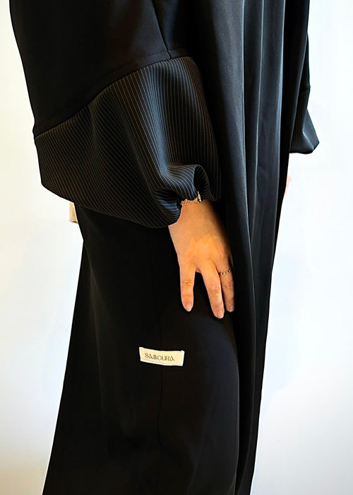 001 - ABAYA MANCHES BOUFFANTES BLACK